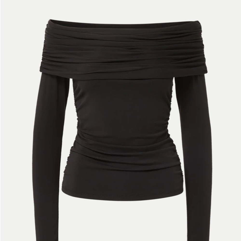 Reformation Black Off-Shoulder Top